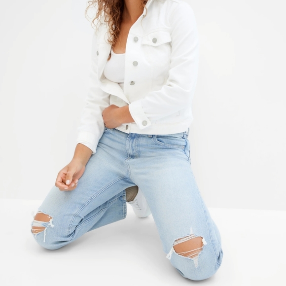 GAP Denim - GAP High Rise Destructed Straight Jeans with Washwell